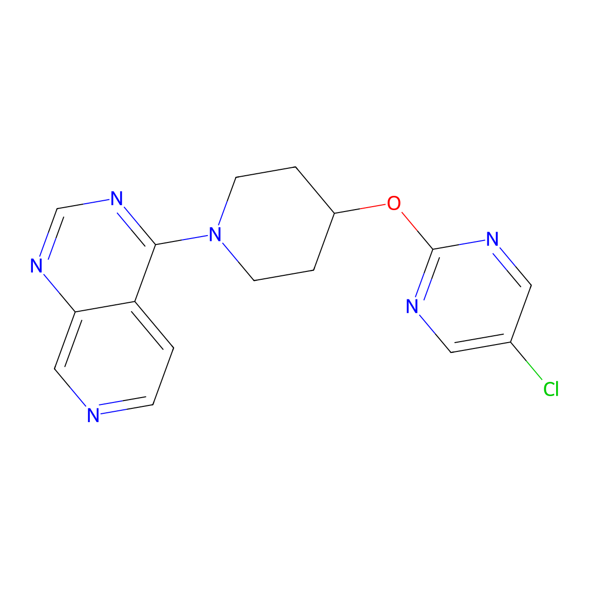 5-Chloro-2-[(1-{pyrido[3,4-d]pyrimidin-4-yl}piperidin-4-yl)oxy]pyrimidine molecular structure, CAS 2415526-13-3