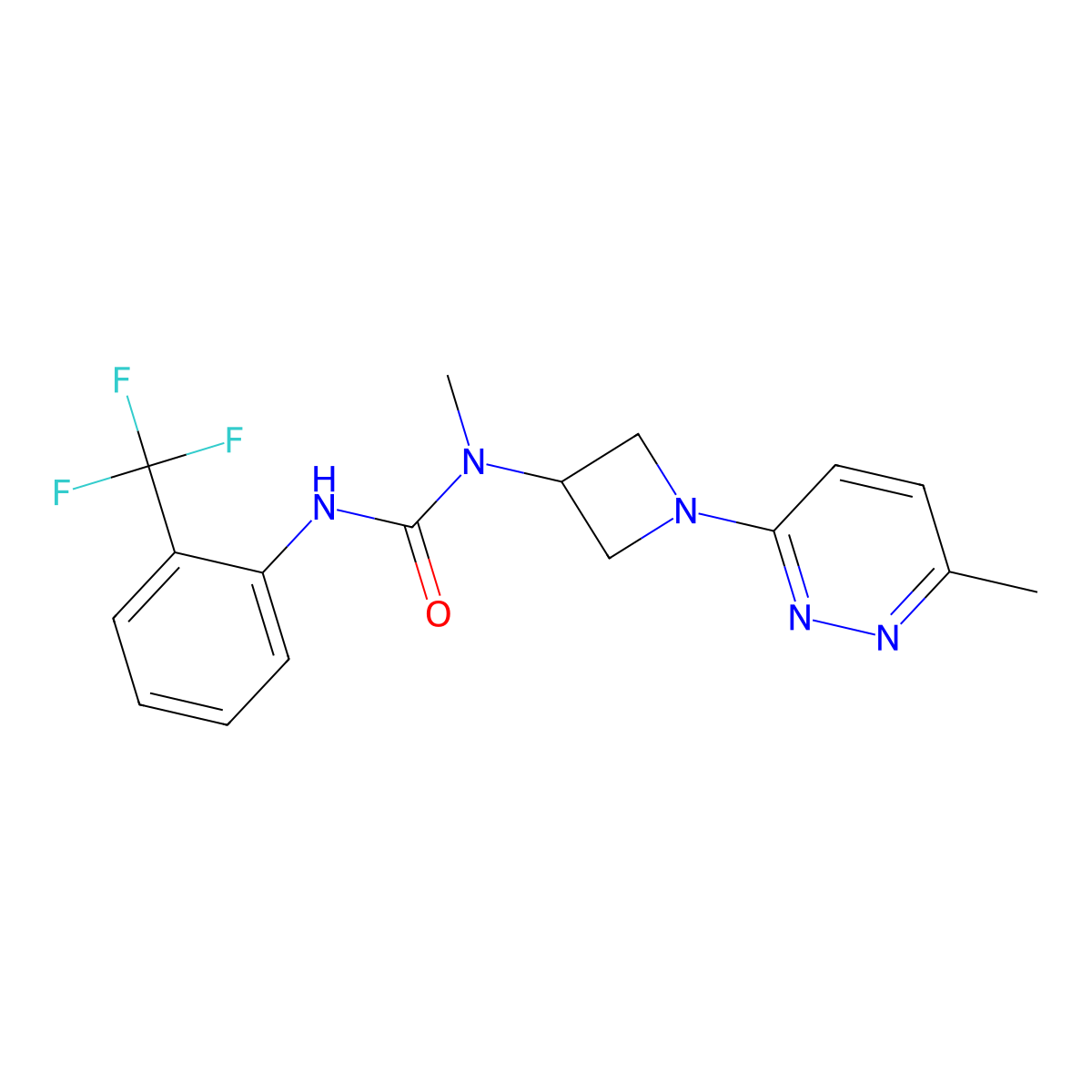 3-Methyl-3-[1-(6-methylpyridazin-3-yl)azetidin-3-yl]-1-[2-(trifluoromethyl)phenyl]urea molecular structure, CAS 2415526-14-4