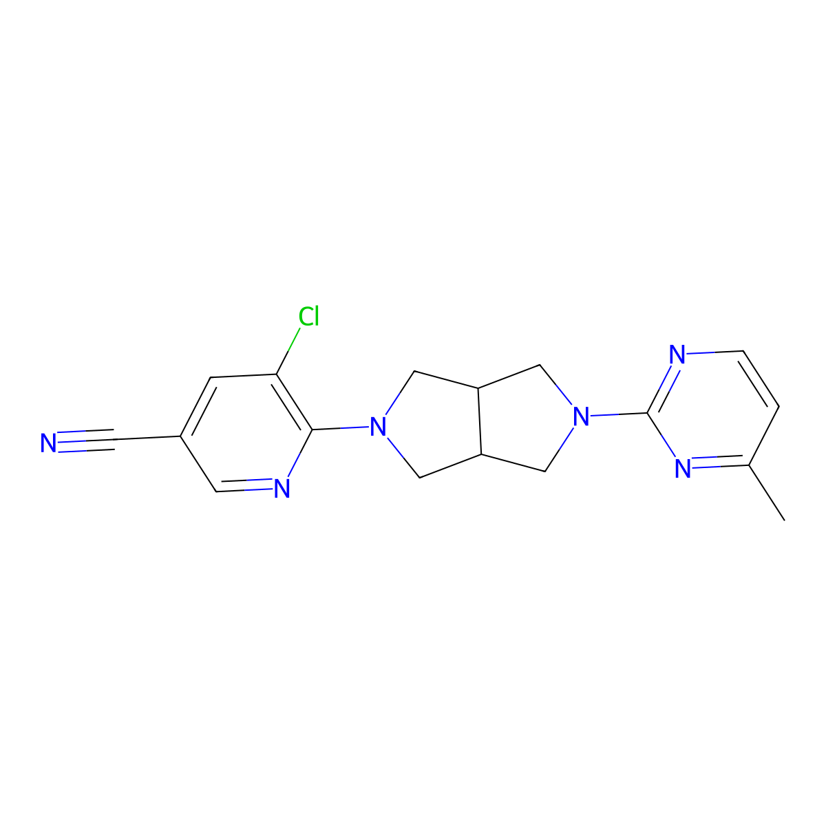 5-Chloro-6-[5-(4-methylpyrimidin-2-yl)-octahydropyrrolo[3,4-c]pyrrol-2-yl]pyridine-3-carbonitrile molecular structure, CAS 2415526-17-7