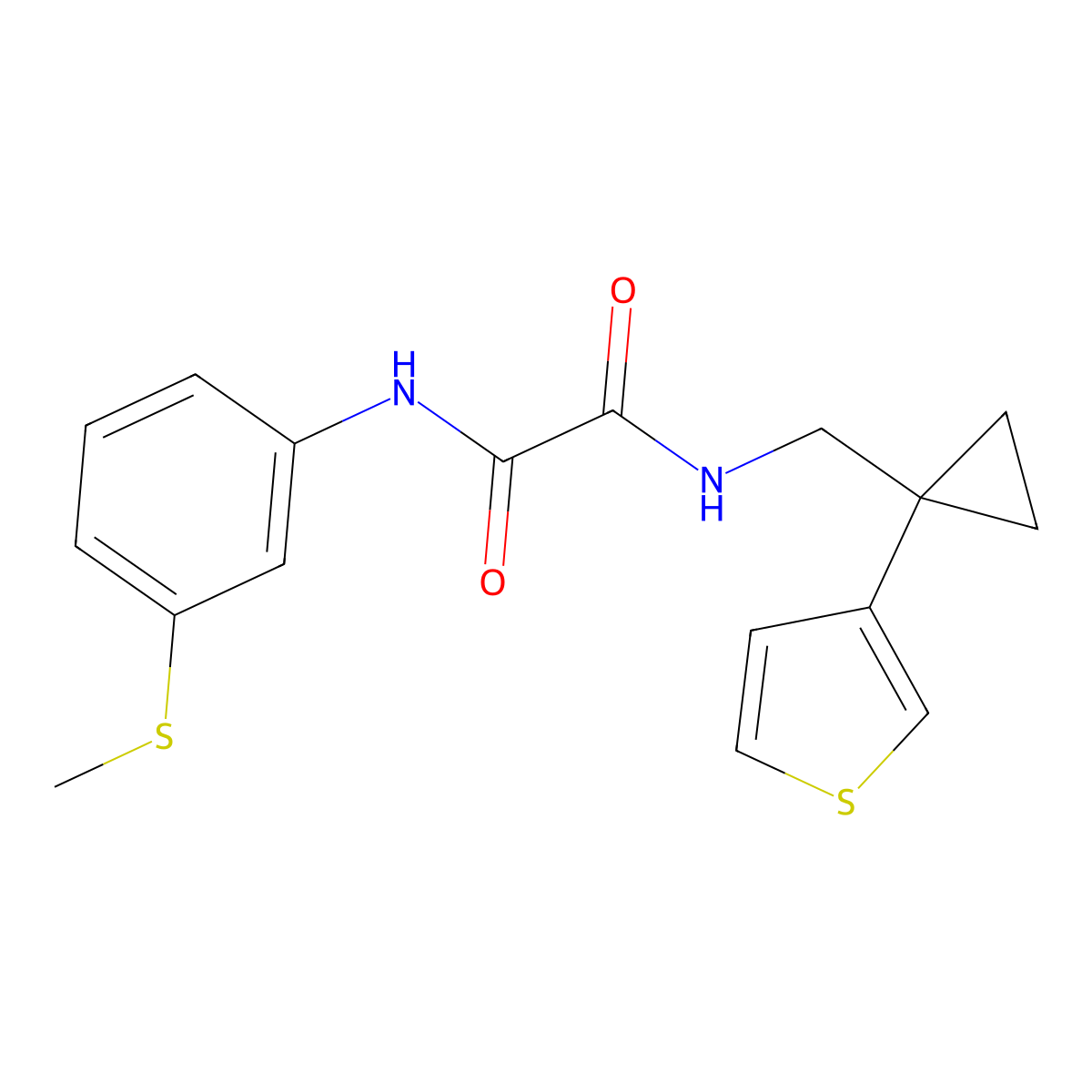 N'-[3-(methylsulfanyl)phenyl]-N-{[1-(thiophen-3-yl)cyclopropyl]methyl}ethanediamide molecular structure, CAS 2415526-22-4