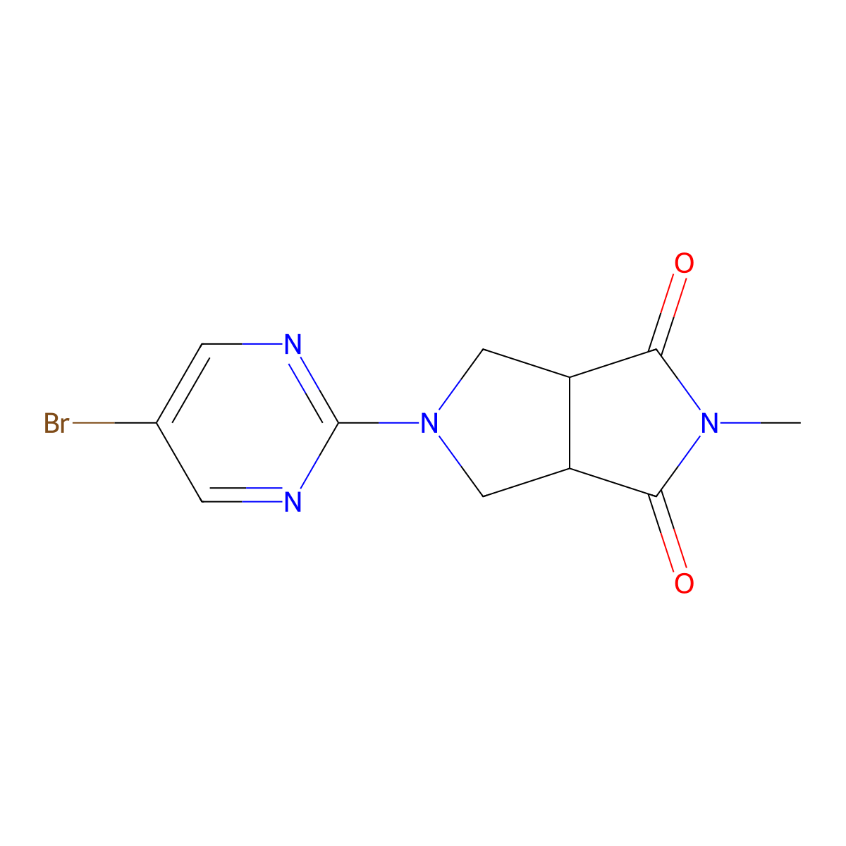 5-(5-Bromopyrimidin-2-yl)-2-methyl-octahydropyrrolo[3,4-c]pyrrole-1,3-dione molecular structure, CAS 2415526-28-0