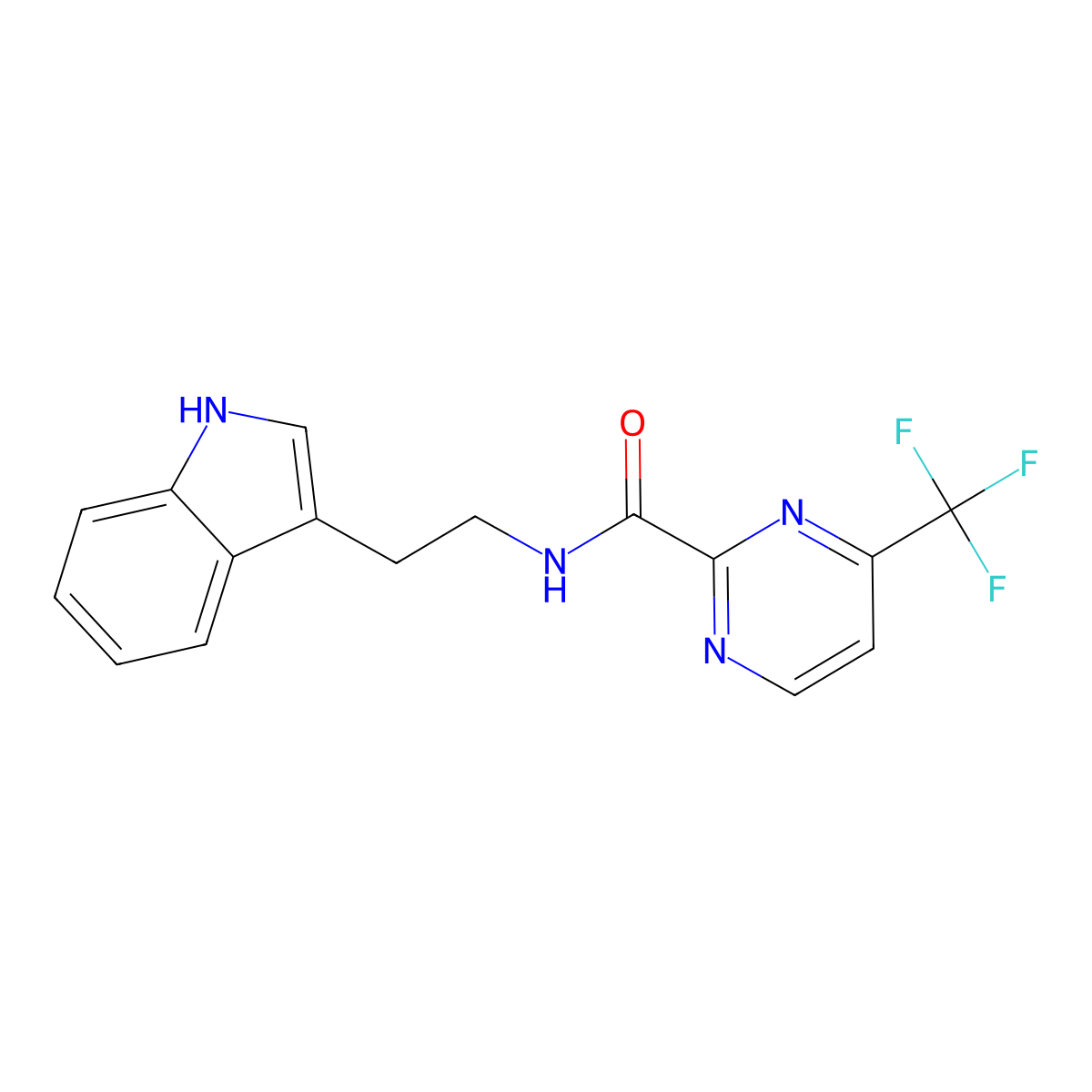 N-[2-(1H-indol-3-yl)ethyl]-4-(trifluoromethyl)pyrimidine-2-carboxamide molecular structure, CAS 2415526-32-6
