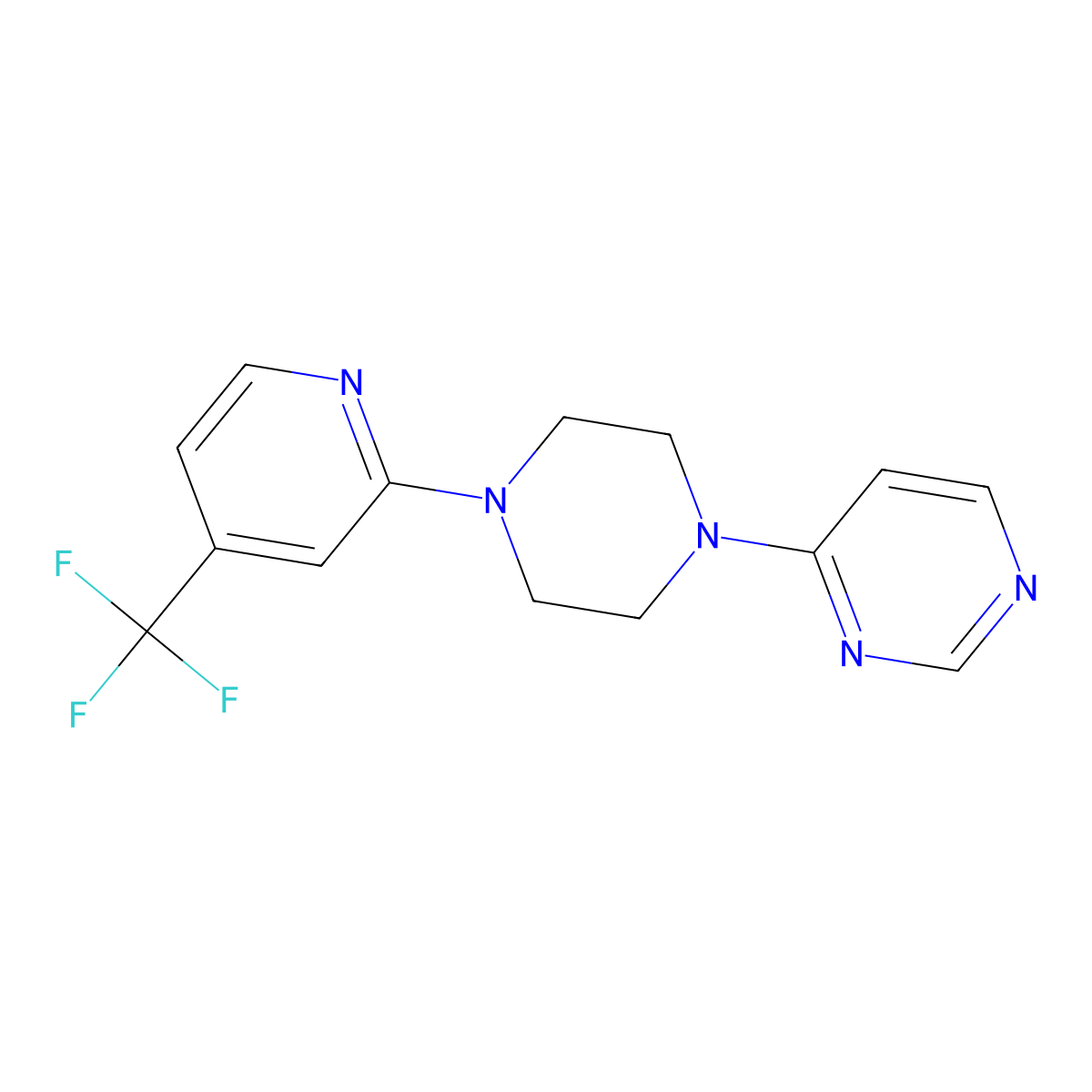 4-{4-[4-(Trifluoromethyl)pyridin-2-yl]piperazin-1-yl}pyrimidine molecular structure, CAS 2415526-35-9