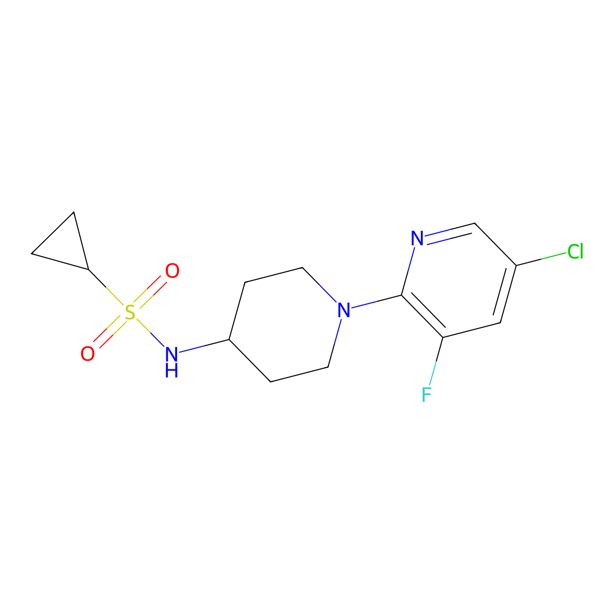 N-[1-(5-chloro-3-fluoropyridin-2-yl)piperidin-4-yl]cyclopropanesulfonamide molecular structure, CAS 2415526-41-7