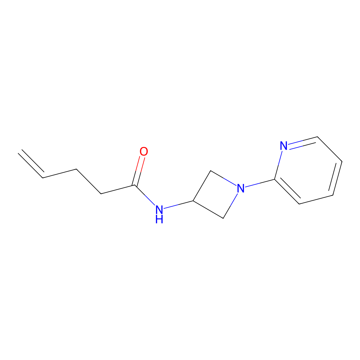 N-[1-(pyridin-2-yl)azetidin-3-yl]pent-4-enamide molecular structure, CAS 2415526-53-1