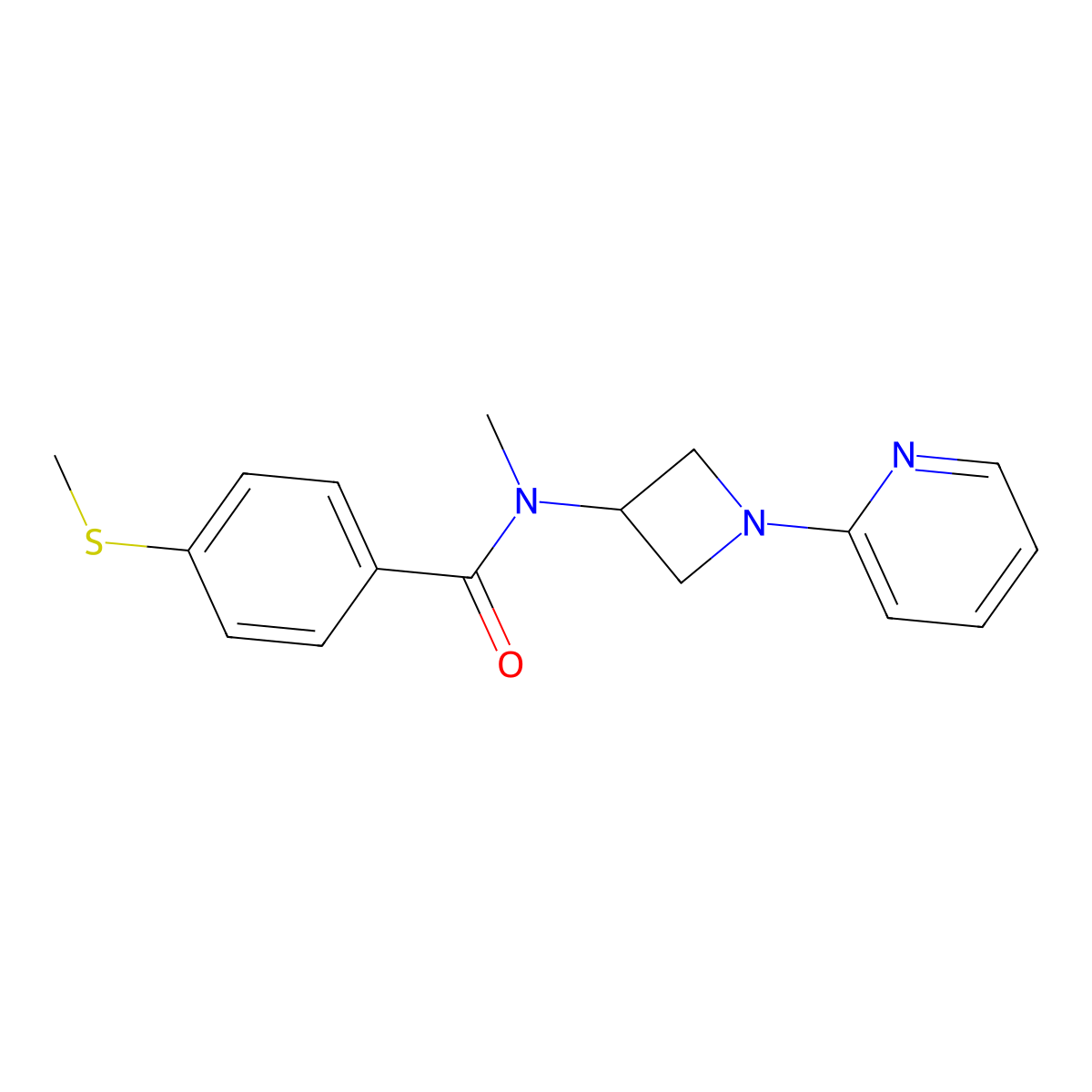 N-methyl-4-(methylsulfanyl)-N-[1-(pyridin-2-yl)azetidin-3-yl]benzamide molecular structure, CAS 2415526-55-3