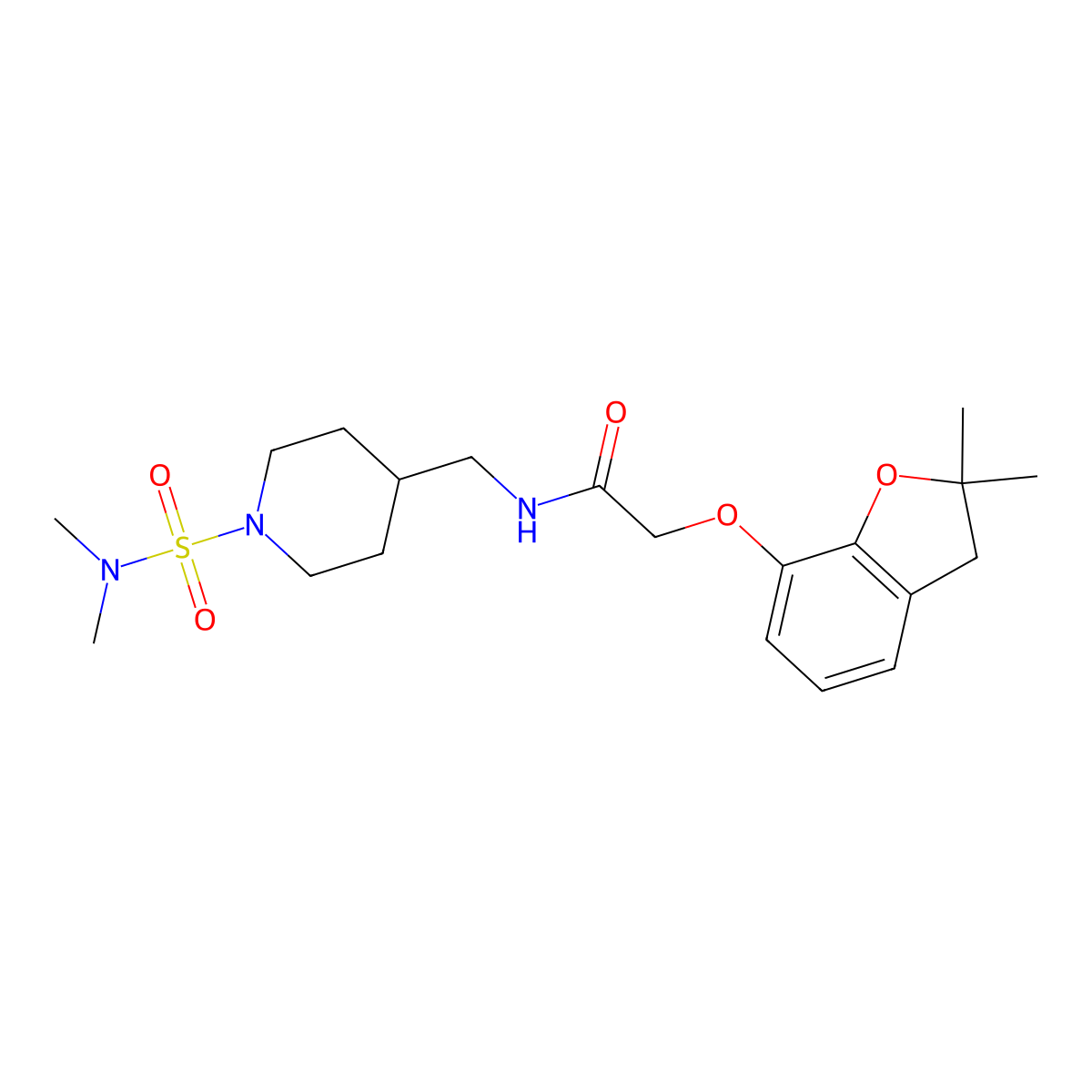 2-[(2,2-dimethyl-2,3-dihydro-1-benzofuran-7-yl)oxy]-N-{[1-(dimethylsulfamoyl)piperidin-4-yl]methyl}acetamide molecular structure, CAS 2415526-59-7