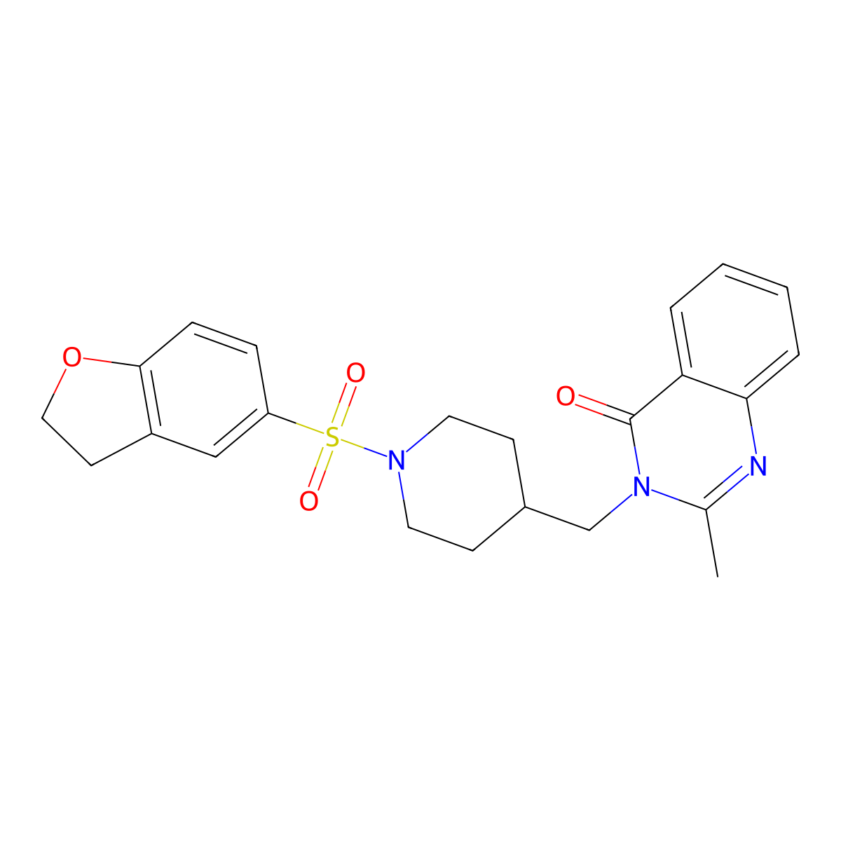 3-{[1-(2,3-Dihydro-1-benzofuran-5-sulfonyl)piperidin-4-yl]methyl}-2-methyl-3,4-dihydroquinazolin-4-one molecular structure, CAS 2415526-62-2