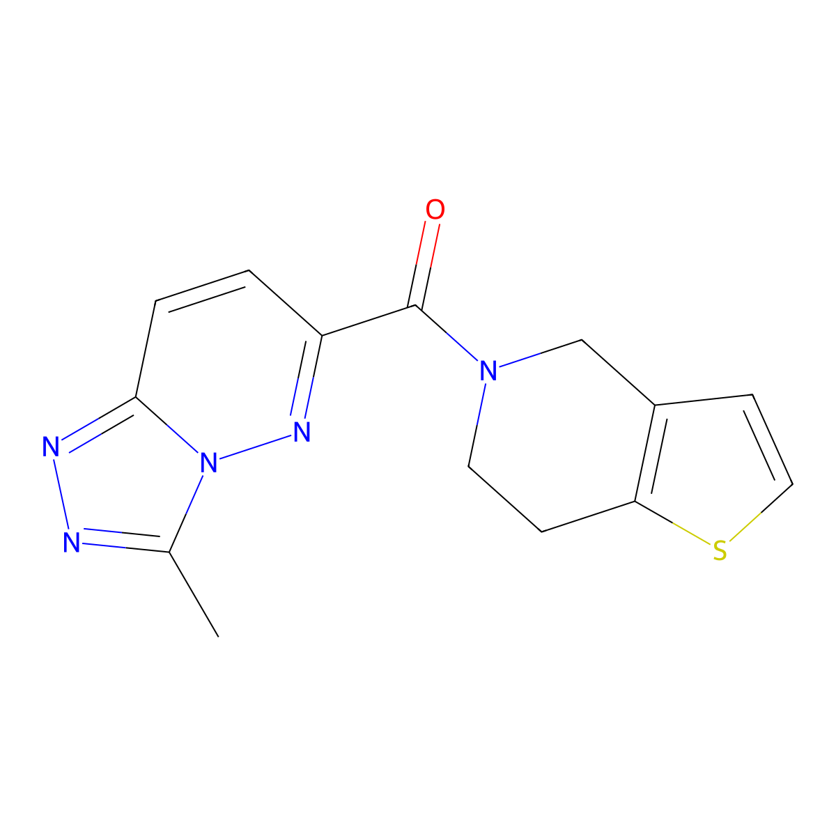 3-methyl-6-{4H,5H,6H,7H-thieno[3,2-c]pyridine-5-carbonyl}-[1,2,4]triazolo[4,3-b]pyridazine molecular structure, CAS 2415526-79-1