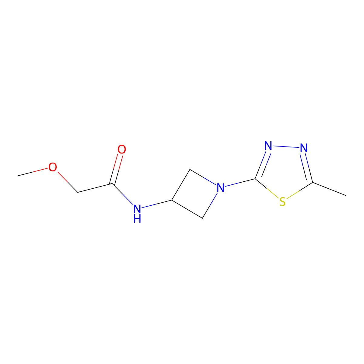 2-Methoxy-N-[1-(5-methyl-1,3,4-thiadiazol-2-yl)azetidin-3-yl]acetamide molecular structure, CAS 2415526-81-5