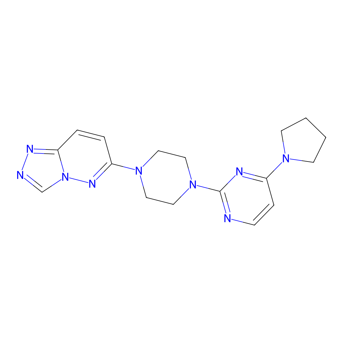 4-(Pyrrolidin-1-yl)-2-(4-{[1,2,4]triazolo[4,3-b]pyridazin-6-yl}piperazin-1-yl)pyrimidine molecular structure, CAS 2415526-85-9