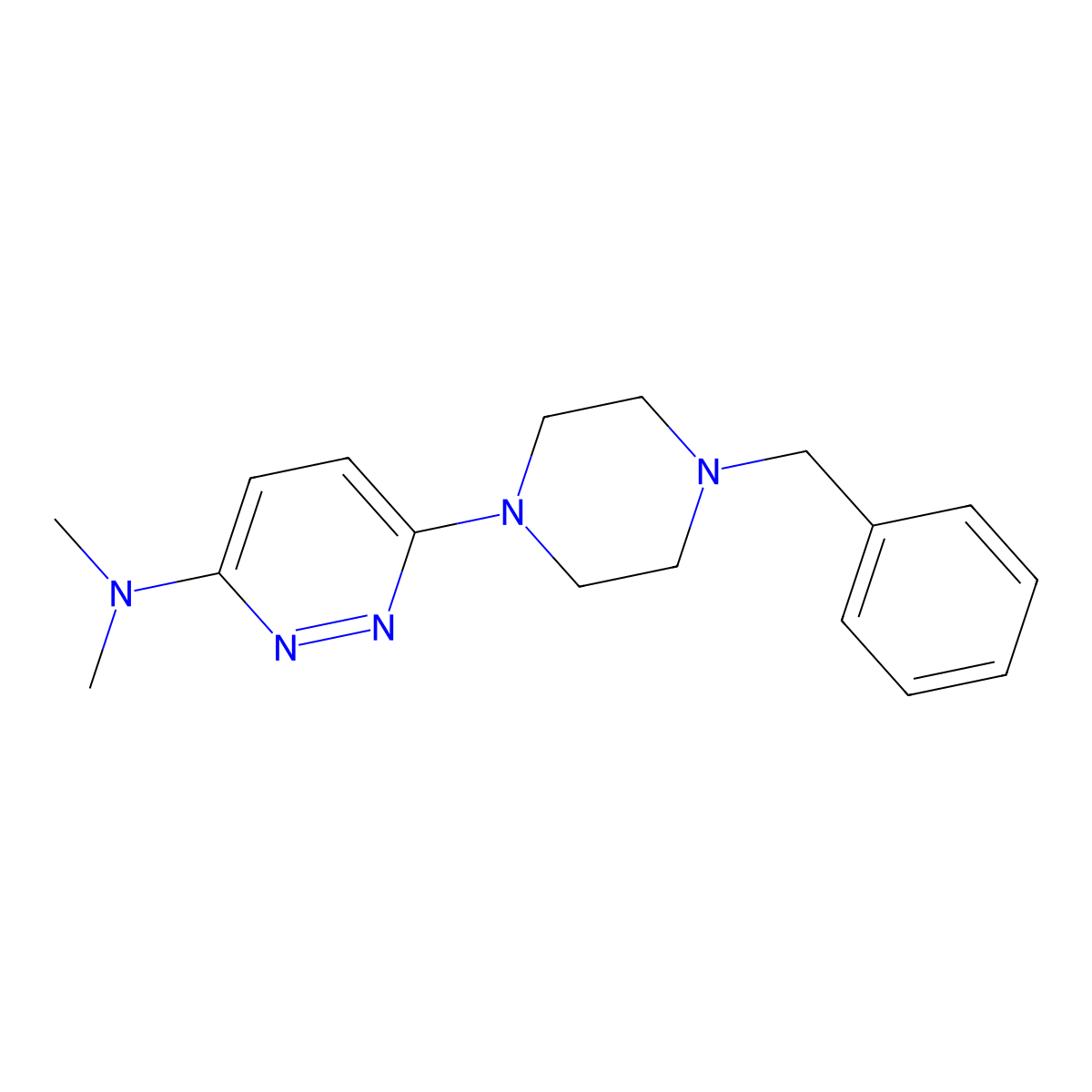 6-(4-benzylpiperazin-1-yl)-N,N-dimethylpyridazin-3-amine molecular structure, CAS 2415526-90-6