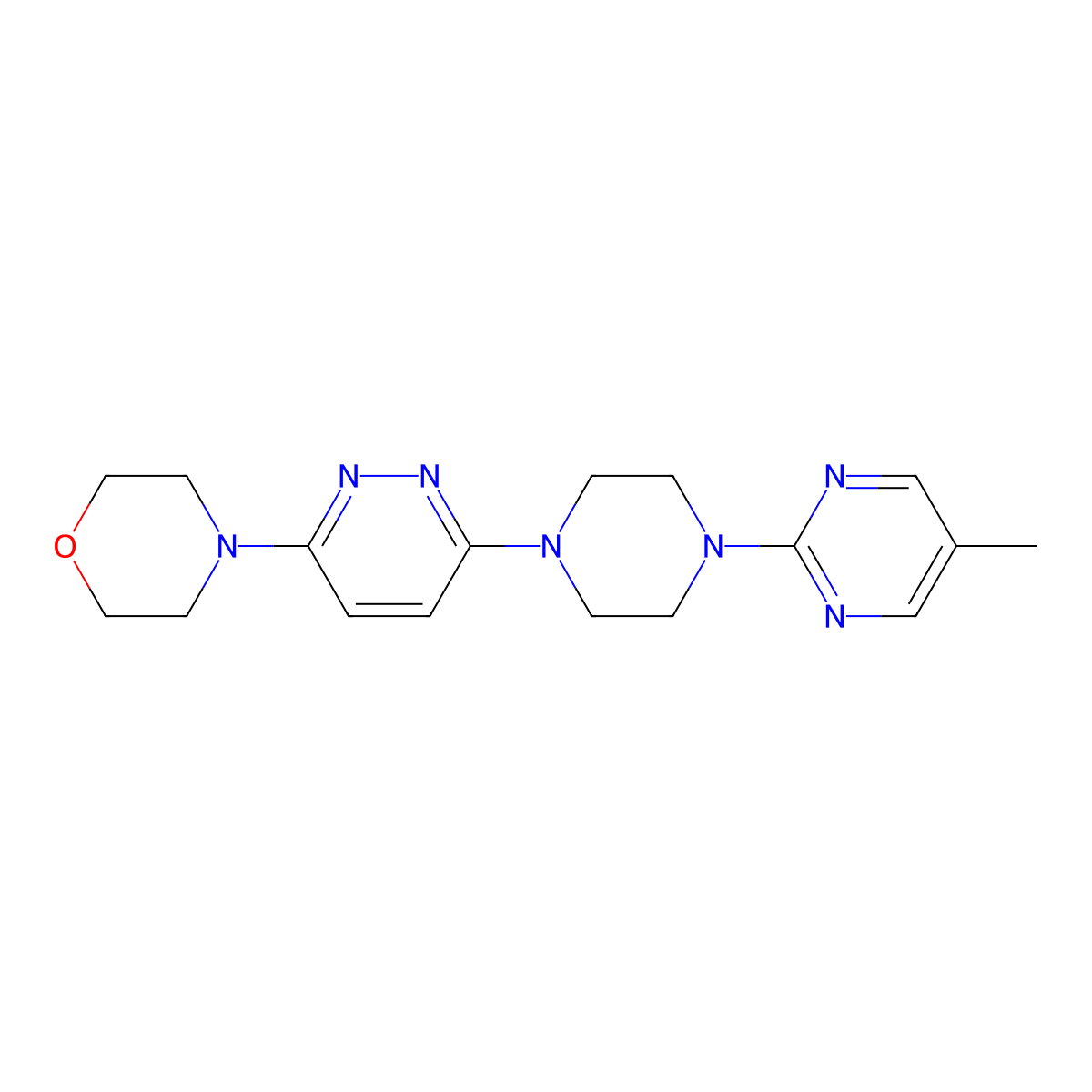 4-{6-[4-(5-Methylpyrimidin-2-yl)piperazin-1-yl]pyridazin-3-yl}morpholine molecular structure, CAS 2415526-99-5