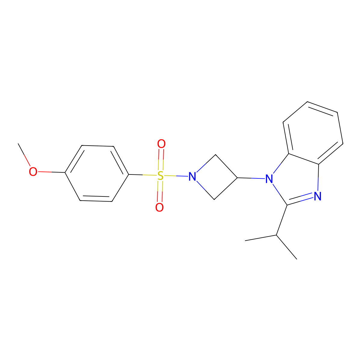 1-[1-(4-methoxybenzenesulfonyl)azetidin-3-yl]-2-(propan-2-yl)-1H-1,3-benzodiazole molecular structure, CAS 2415527-02-3