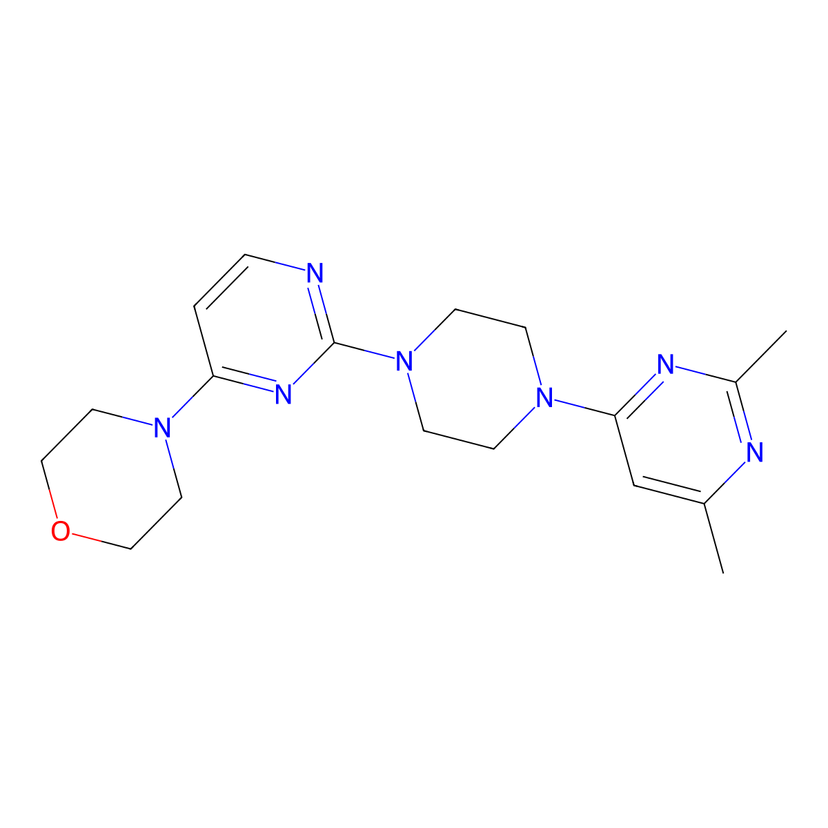 4-{2-[4-(2,6-Dimethylpyrimidin-4-yl)piperazin-1-yl]pyrimidin-4-yl}morpholine molecular structure, CAS 2415527-04-5
