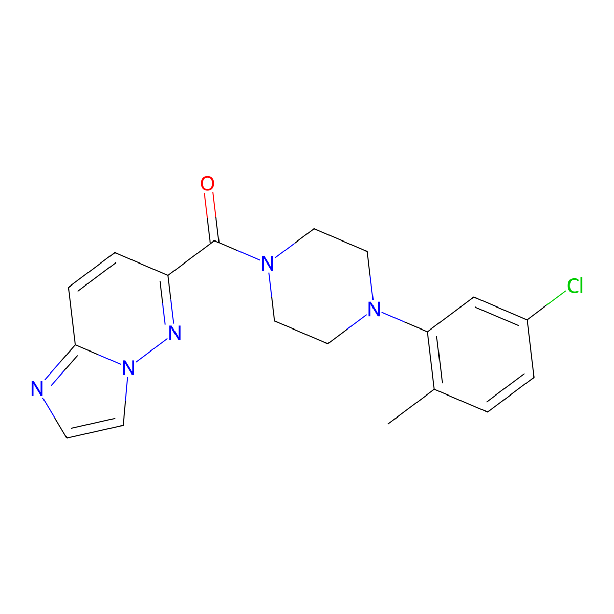 1-(5-Chloro-2-methylphenyl)-4-{imidazo[1,2-b]pyridazine-6-carbonyl}piperazine molecular structure, CAS 2415527-05-6