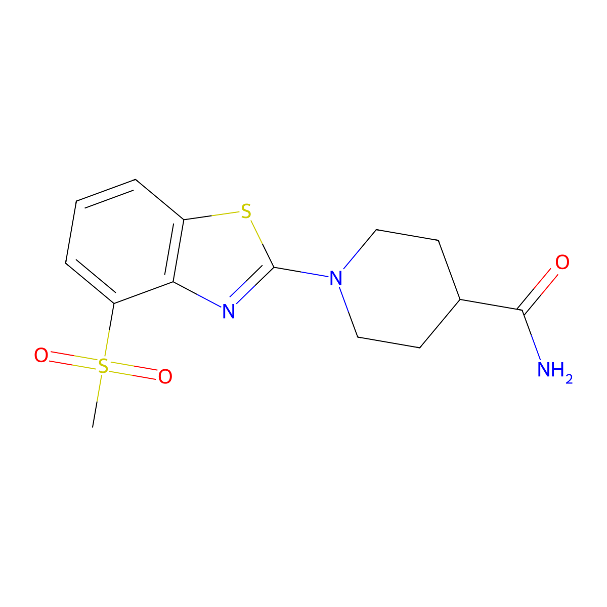 1-(4-Methanesulfonyl-1,3-benzothiazol-2-yl)piperidine-4-carboxamide molecular structure, CAS 2415527-06-7