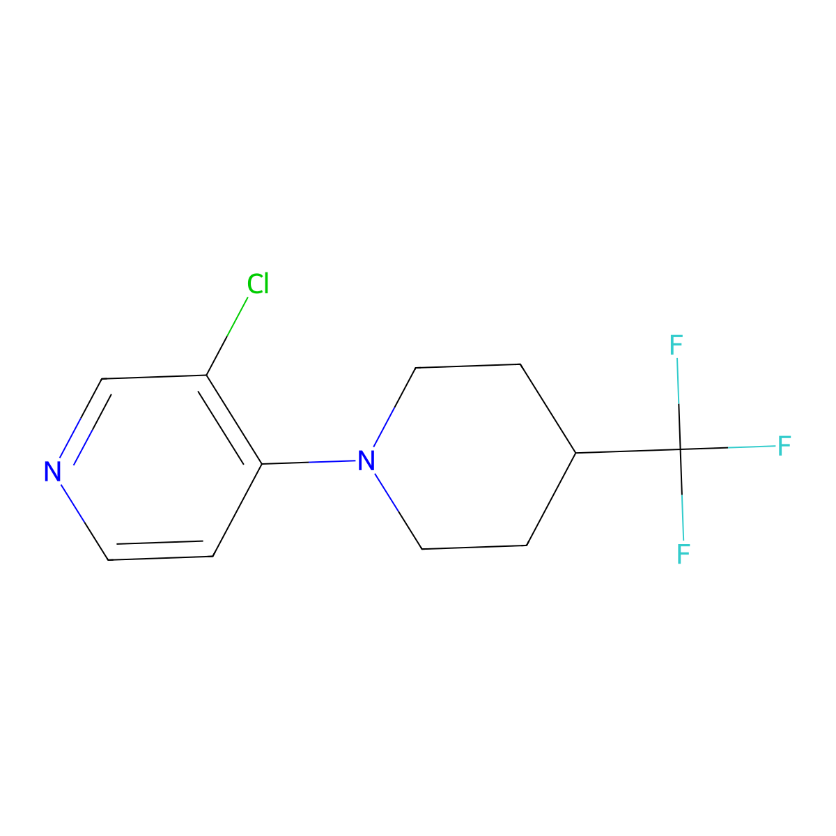 3-Chloro-4-[4-(trifluoromethyl)piperidin-1-yl]pyridine molecular structure, CAS 2415527-08-9