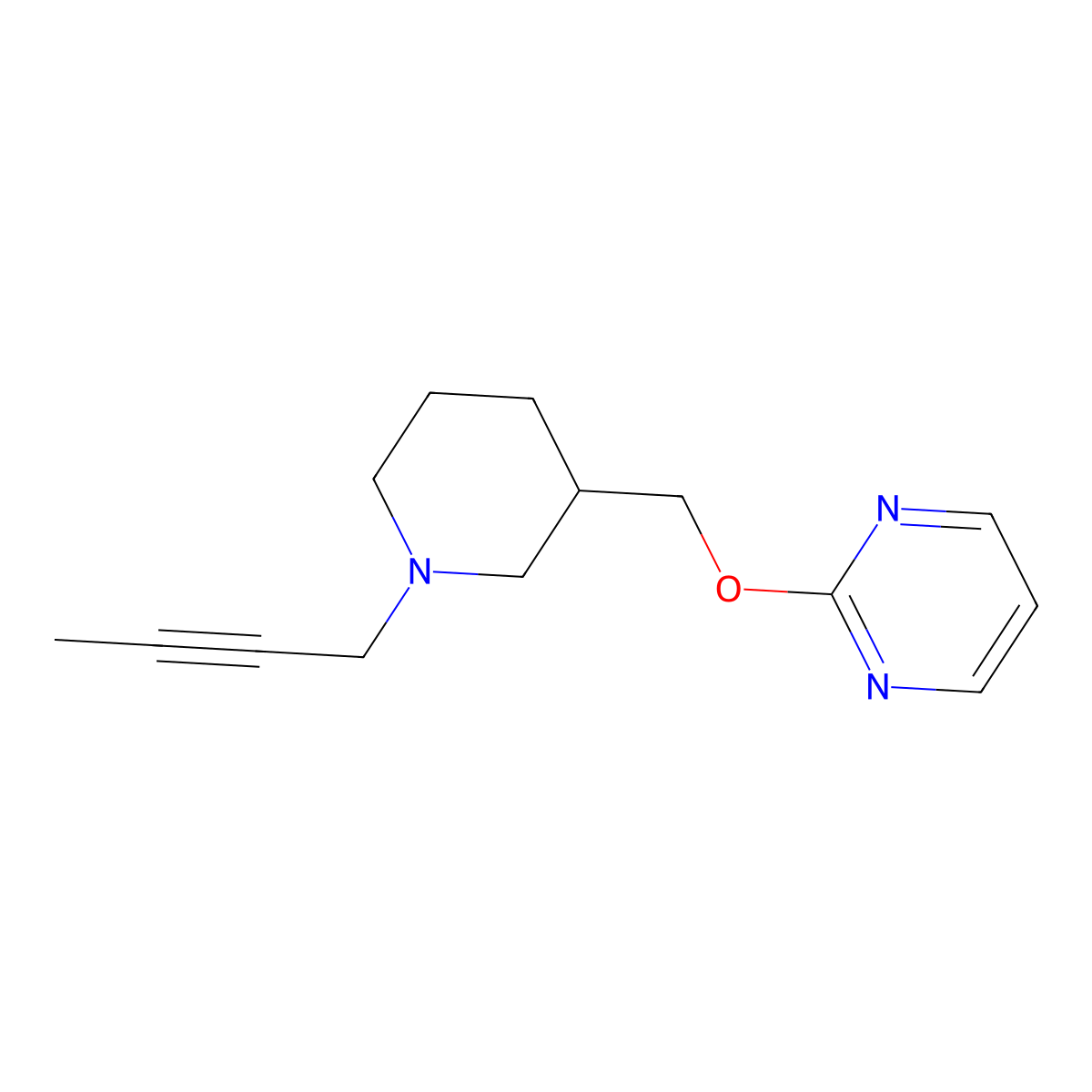 2-{[1-(But-2-yn-1-yl)piperidin-3-yl]methoxy}pyrimidine molecular structure, CAS 2415527-09-0