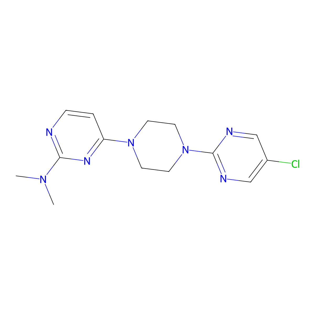 4-[4-(5-chloropyrimidin-2-yl)piperazin-1-yl]-N,N-dimethylpyrimidin-2-amine molecular structure, CAS 2415527-12-5