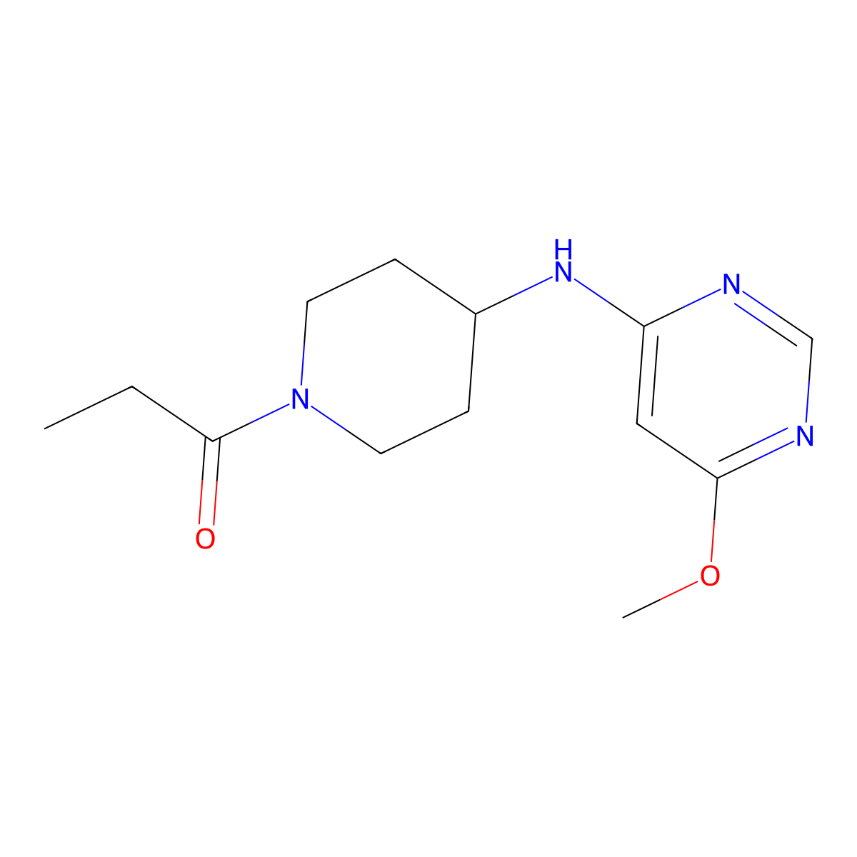 1-{4-[(6-Methoxypyrimidin-4-yl)amino]piperidin-1-yl}propan-1-one molecular structure, CAS 2415527-15-8