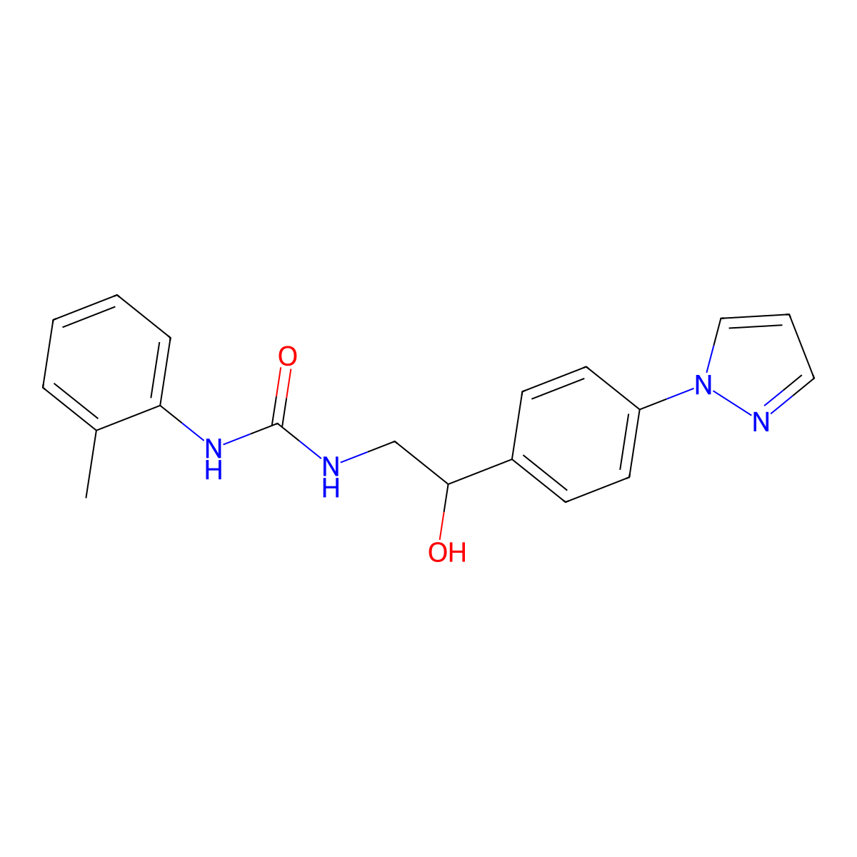 1-{2-hydroxy-2-[4-(1H-pyrazol-1-yl)phenyl]ethyl}-3-(2-methylphenyl)urea molecular structure, CAS 2415527-16-9