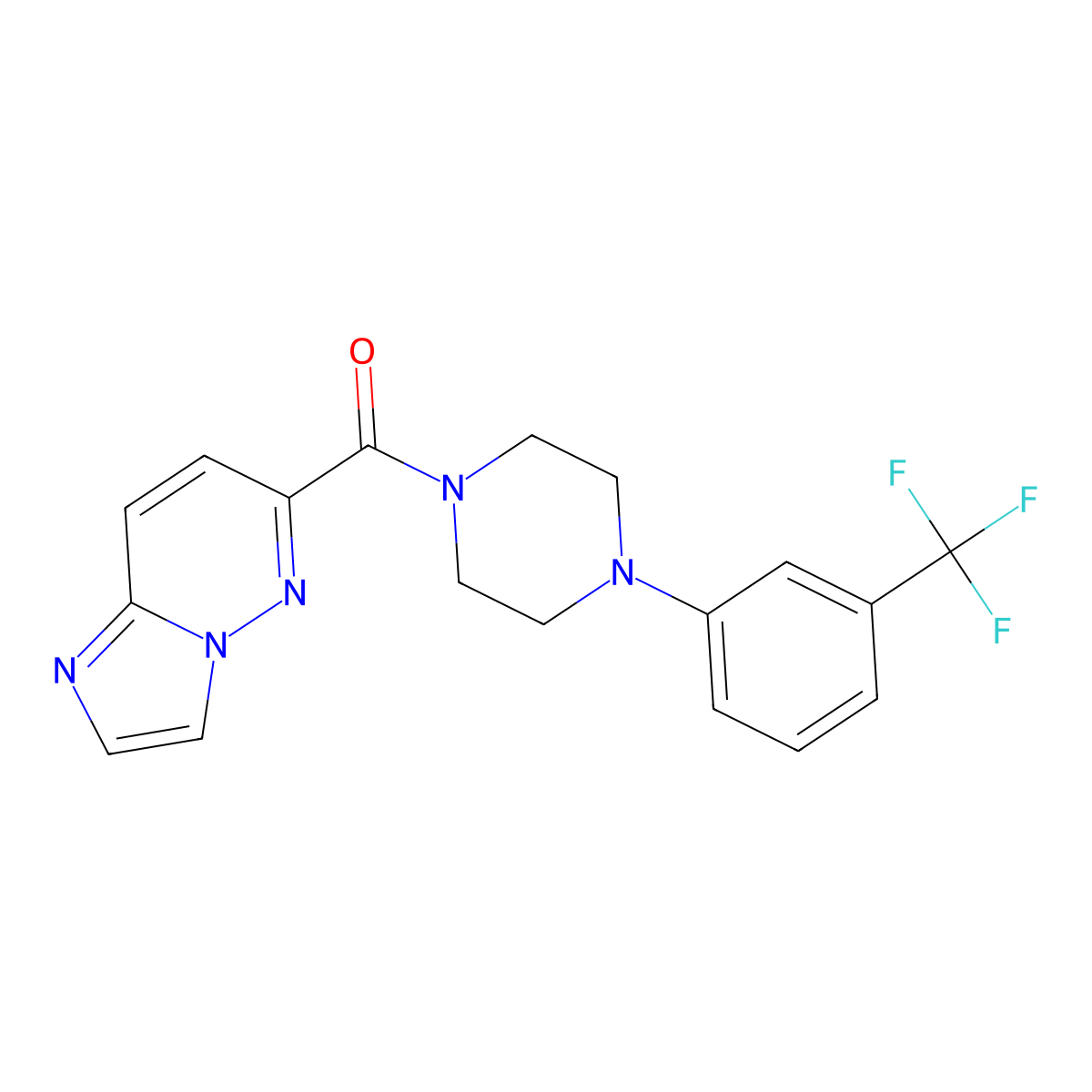 1-{Imidazo[1,2-b]pyridazine-6-carbonyl}-4-[3-(trifluoromethyl)phenyl]piperazine molecular structure, CAS 2415527-18-1