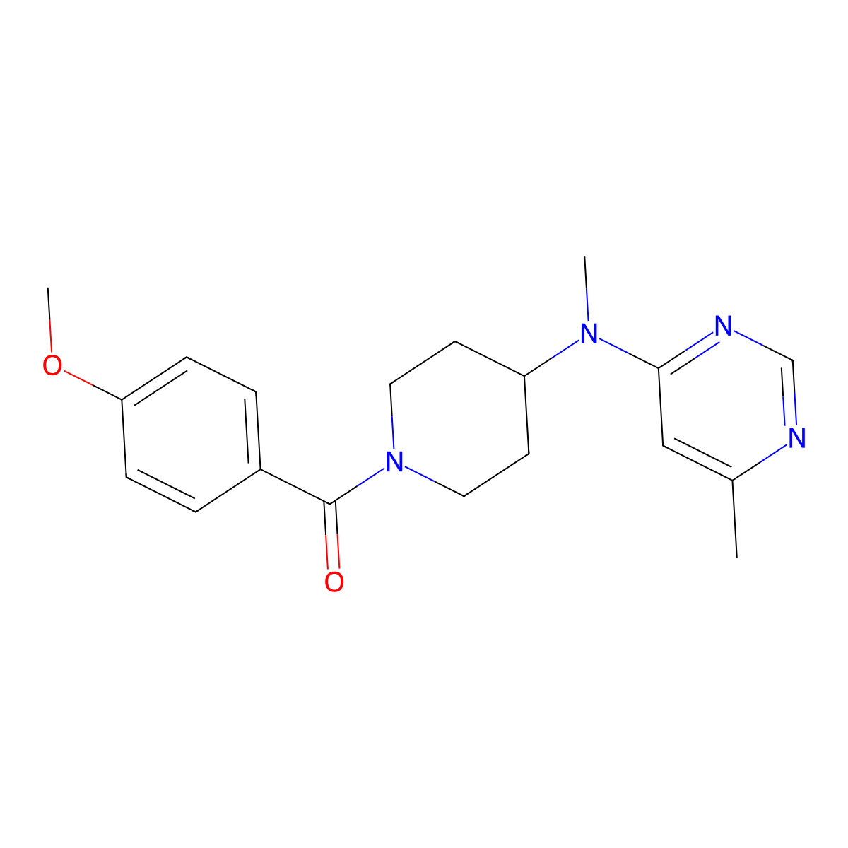 N-[1-(4-methoxybenzoyl)piperidin-4-yl]-N,6-dimethylpyrimidin-4-amine molecular structure, CAS 2415527-20-5