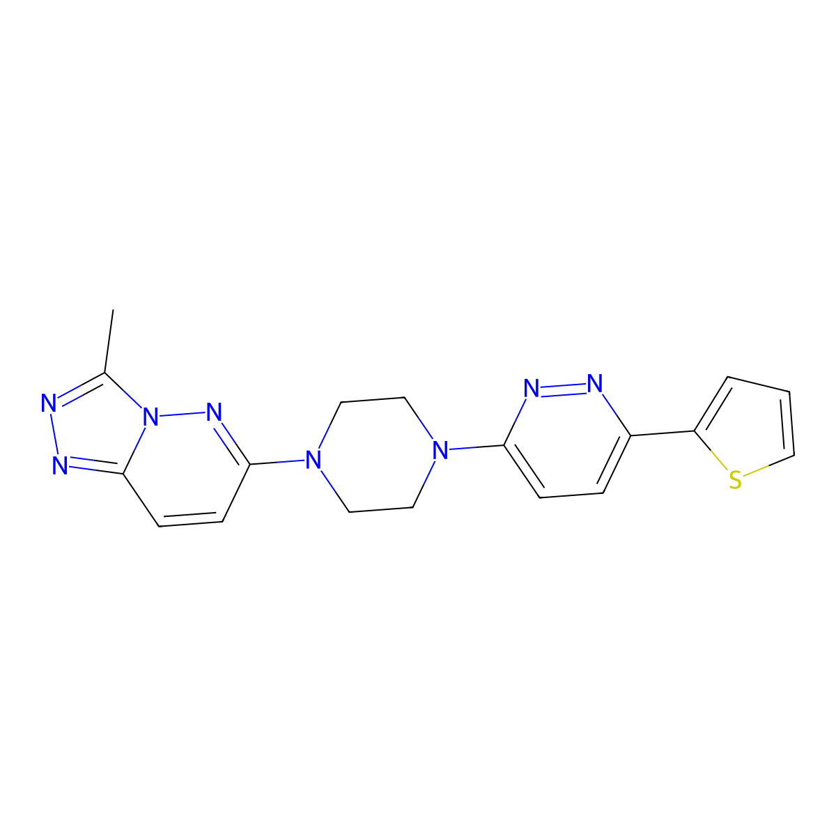 3-(4-{3-Methyl-[1,2,4]triazolo[4,3-b]pyridazin-6-yl}piperazin-1-yl)-6-(thiophen-2-yl)pyridazine molecular structure, CAS 2415527-23-8