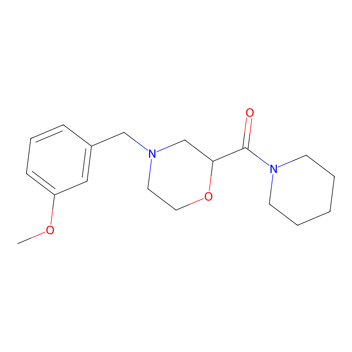4-[(3-Methoxyphenyl)methyl]-2-(piperidine-1-carbonyl)morpholine molecular structure, CAS 2415527-25-0