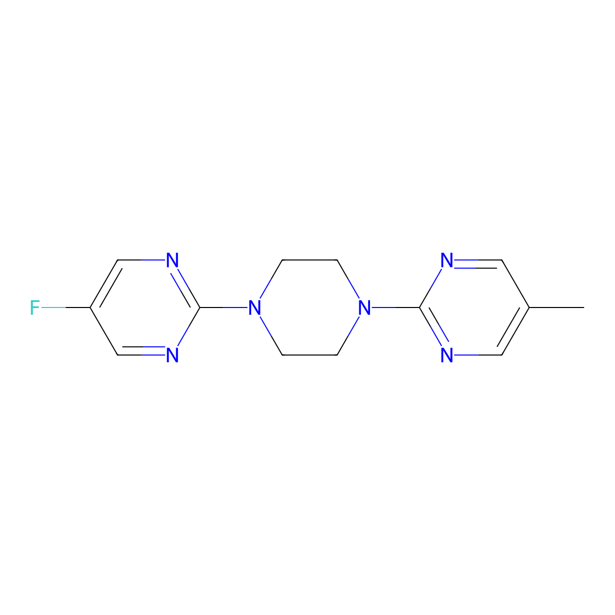 2-[4-(5-Fluoropyrimidin-2-yl)piperazin-1-yl]-5-methylpyrimidine molecular structure, CAS 2415527-28-3