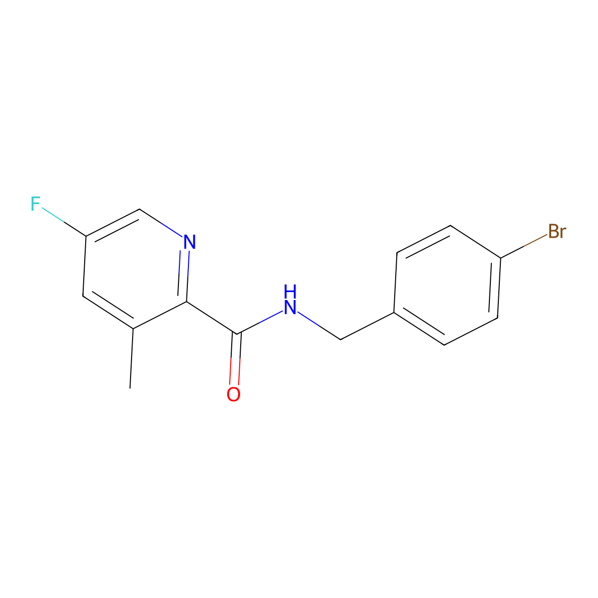 N-[(4-bromophenyl)methyl]-5-fluoro-3-methylpyridine-2-carboxamide molecular structure, CAS 2415527-31-8