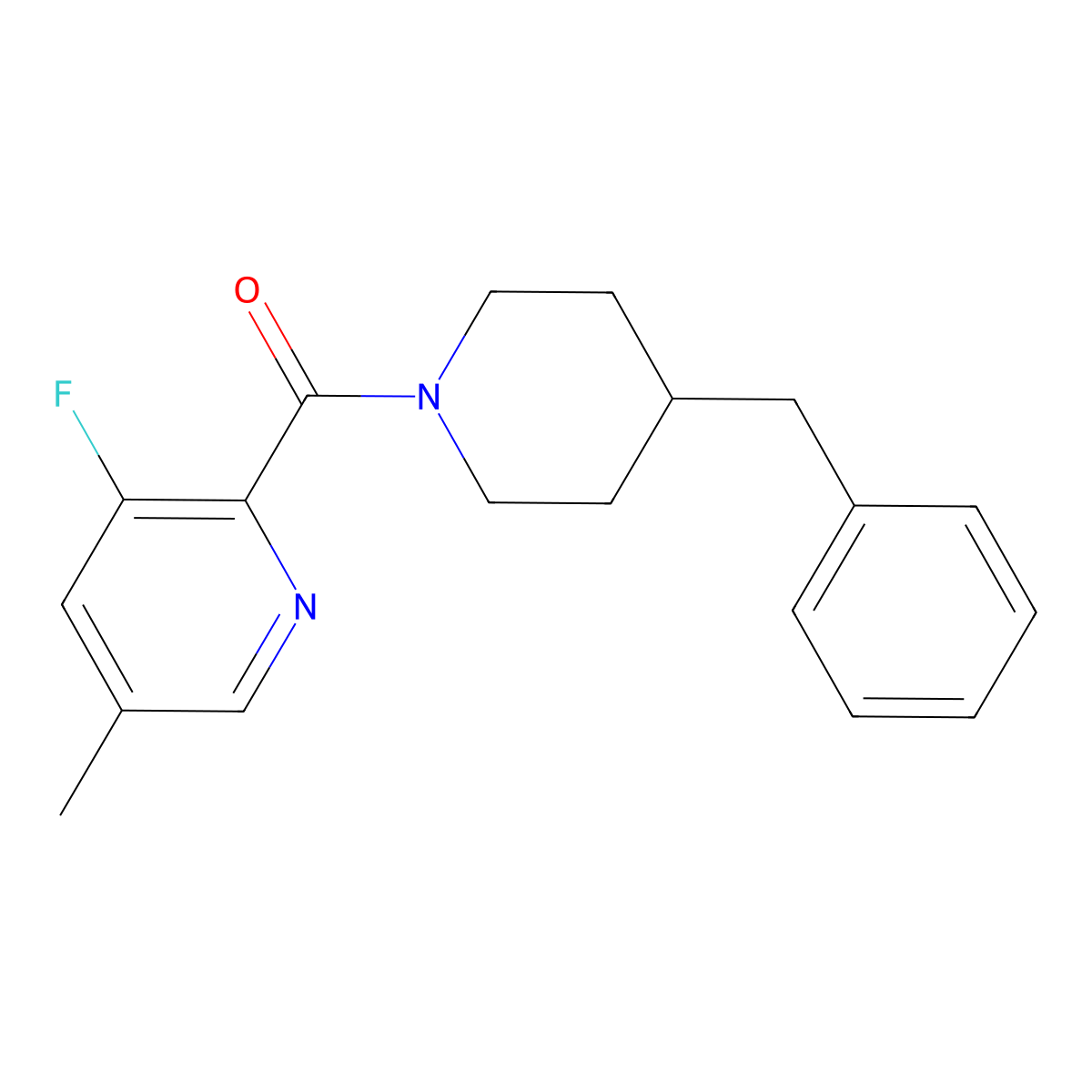 2-(4-Benzylpiperidine-1-carbonyl)-3-fluoro-5-methylpyridine molecular structure, CAS 2415527-34-1