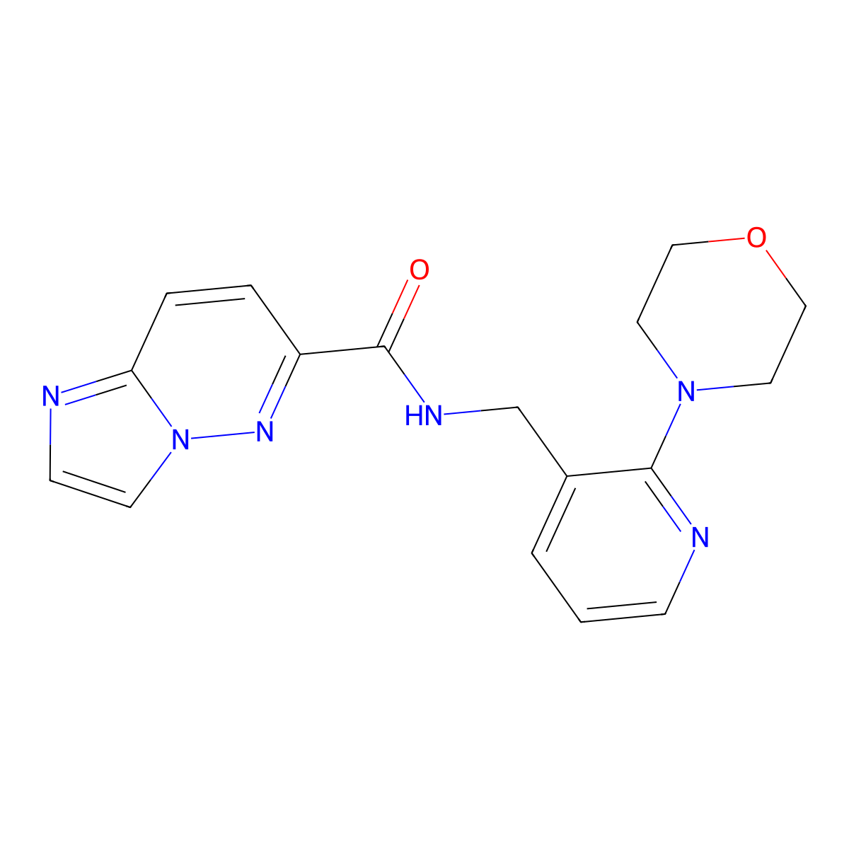 N-{[2-(morpholin-4-yl)pyridin-3-yl]methyl}imidazo[1,2-b]pyridazine-6-carboxamide molecular structure, CAS 2415530-63-9
