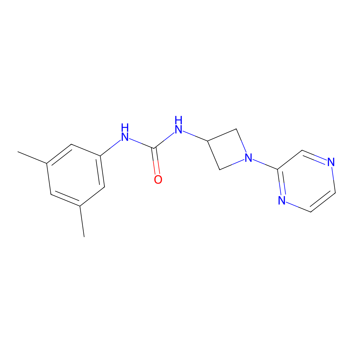 1-(3,5-Dimethylphenyl)-3-[1-(pyrazin-2-yl)azetidin-3-yl]urea molecular structure, CAS 2415530-76-4