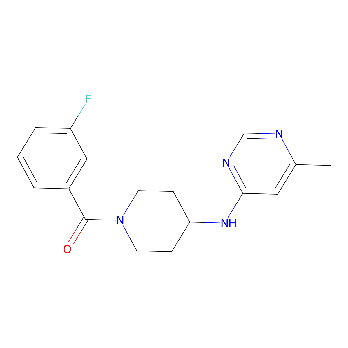 N-[1-(3-fluorobenzoyl)piperidin-4-yl]-6-methylpyrimidin-4-amine molecular structure, CAS 2415530-80-0