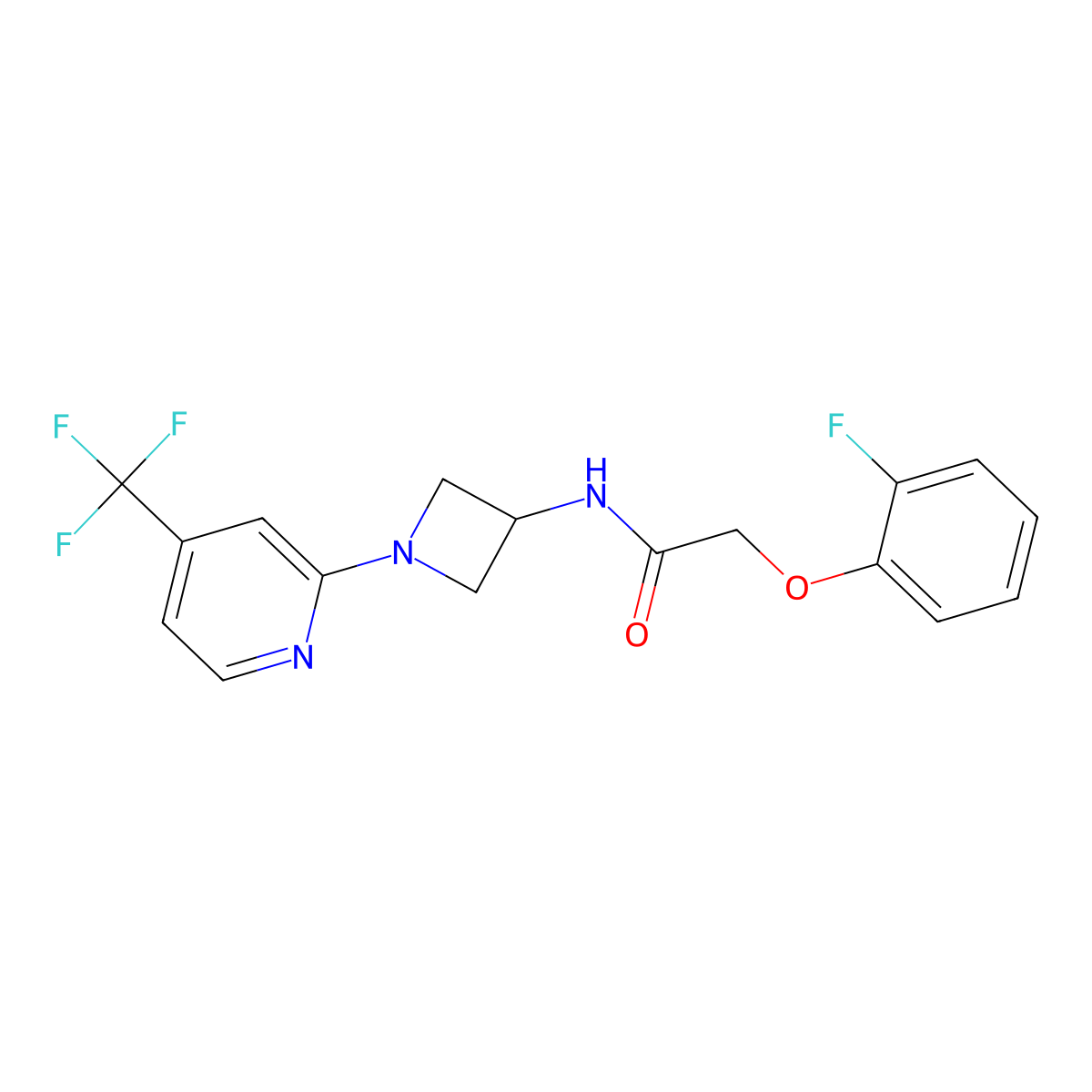 2-(2-fluorophenoxy)-N-{1-[4-(trifluoromethyl)pyridin-2-yl]azetidin-3-yl}acetamide molecular structure, CAS 2415530-82-2