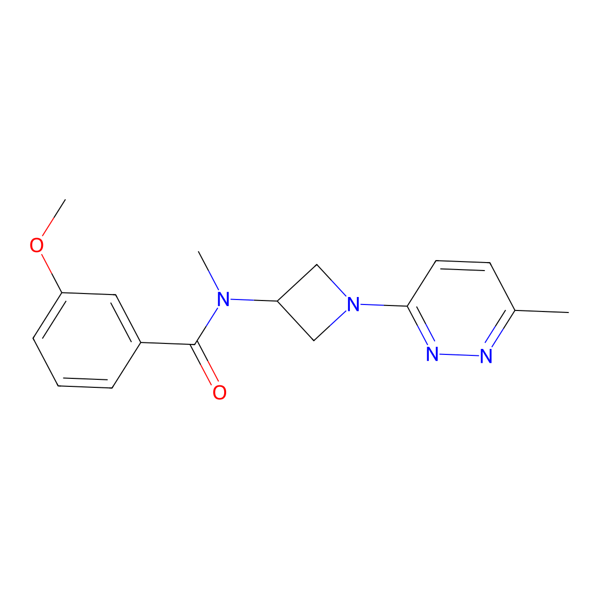 3-methoxy-N-methyl-N-[1-(6-methylpyridazin-3-yl)azetidin-3-yl]benzamide molecular structure, CAS 2415530-90-2