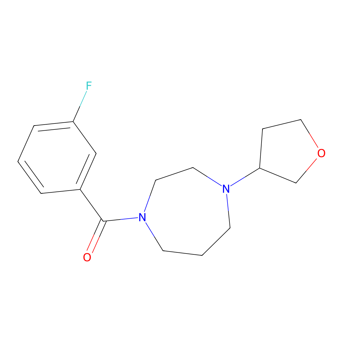 1-(3-Fluorobenzoyl)-4-(oxolan-3-yl)-1,4-diazepane molecular structure, CAS 2415530-97-9