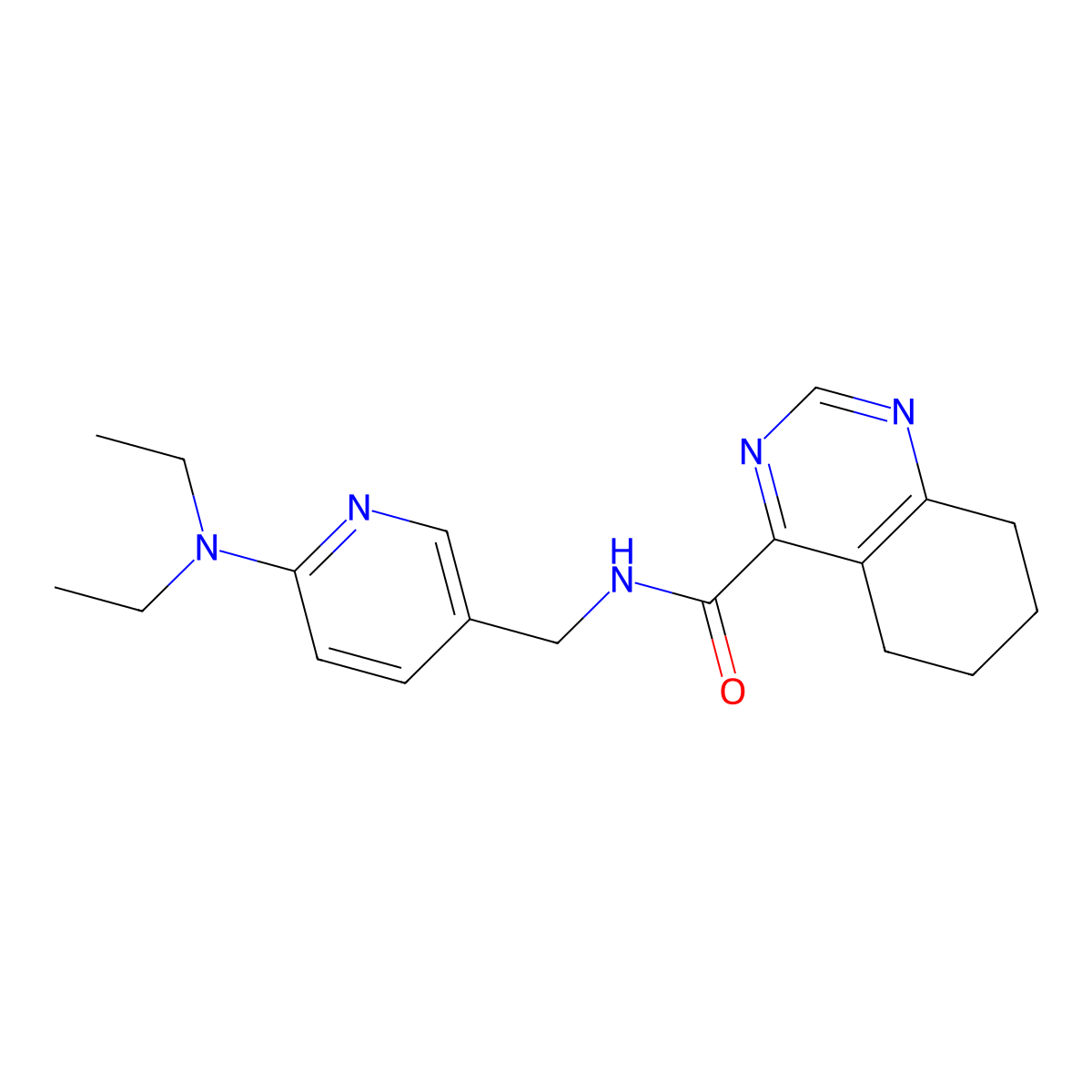 N-{[6-(diethylamino)pyridin-3-yl]methyl}-5,6,7,8-tetrahydroquinazoline-4-carboxamide molecular structure, CAS 2415531-00-7