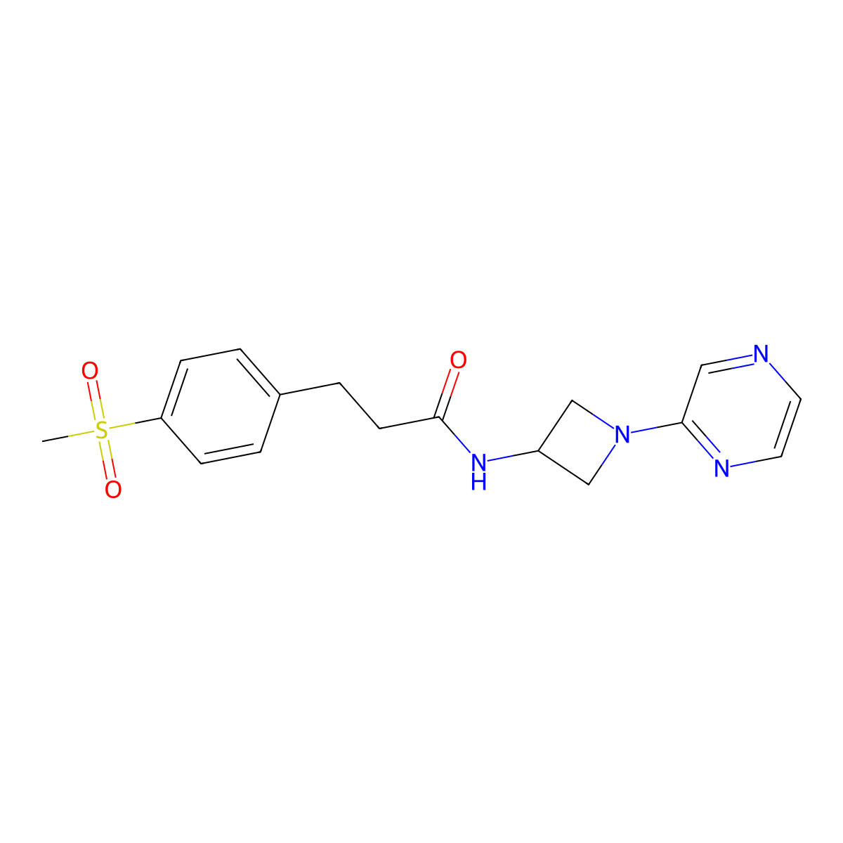3-(4-methanesulfonylphenyl)-N-[1-(pyrazin-2-yl)azetidin-3-yl]propanamide molecular structure, CAS 2415531-02-9