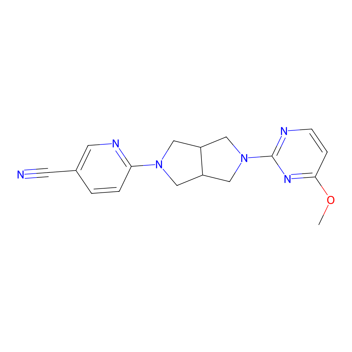 6-[5-(4-Methoxypyrimidin-2-yl)-octahydropyrrolo[3,4-c]pyrrol-2-yl]pyridine-3-carbonitrile molecular structure, CAS 2415531-03-0