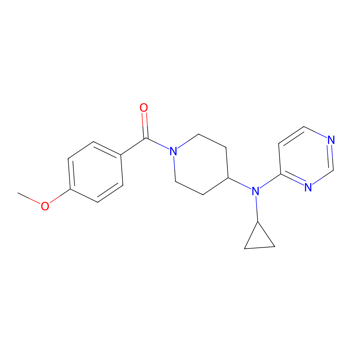 N-cyclopropyl-N-[1-(4-methoxybenzoyl)piperidin-4-yl]pyrimidin-4-amine molecular structure, CAS 2415531-06-3