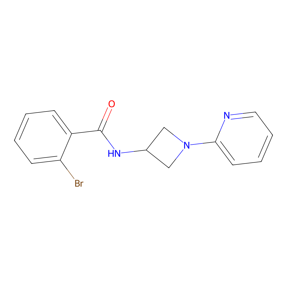 2-bromo-N-[1-(pyridin-2-yl)azetidin-3-yl]benzamide molecular structure, CAS 2415531-08-5