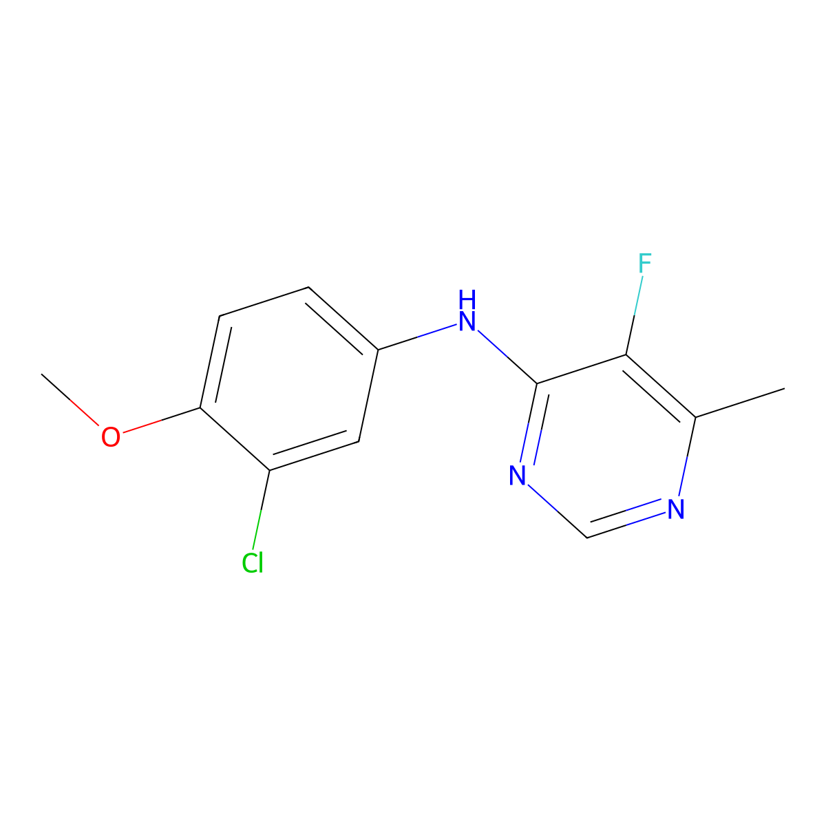 N-(3-Chloro-4-methoxyphenyl)-5-fluoro-6-methylpyrimidin-4-amine molecular structure, CAS 2415531-12-1