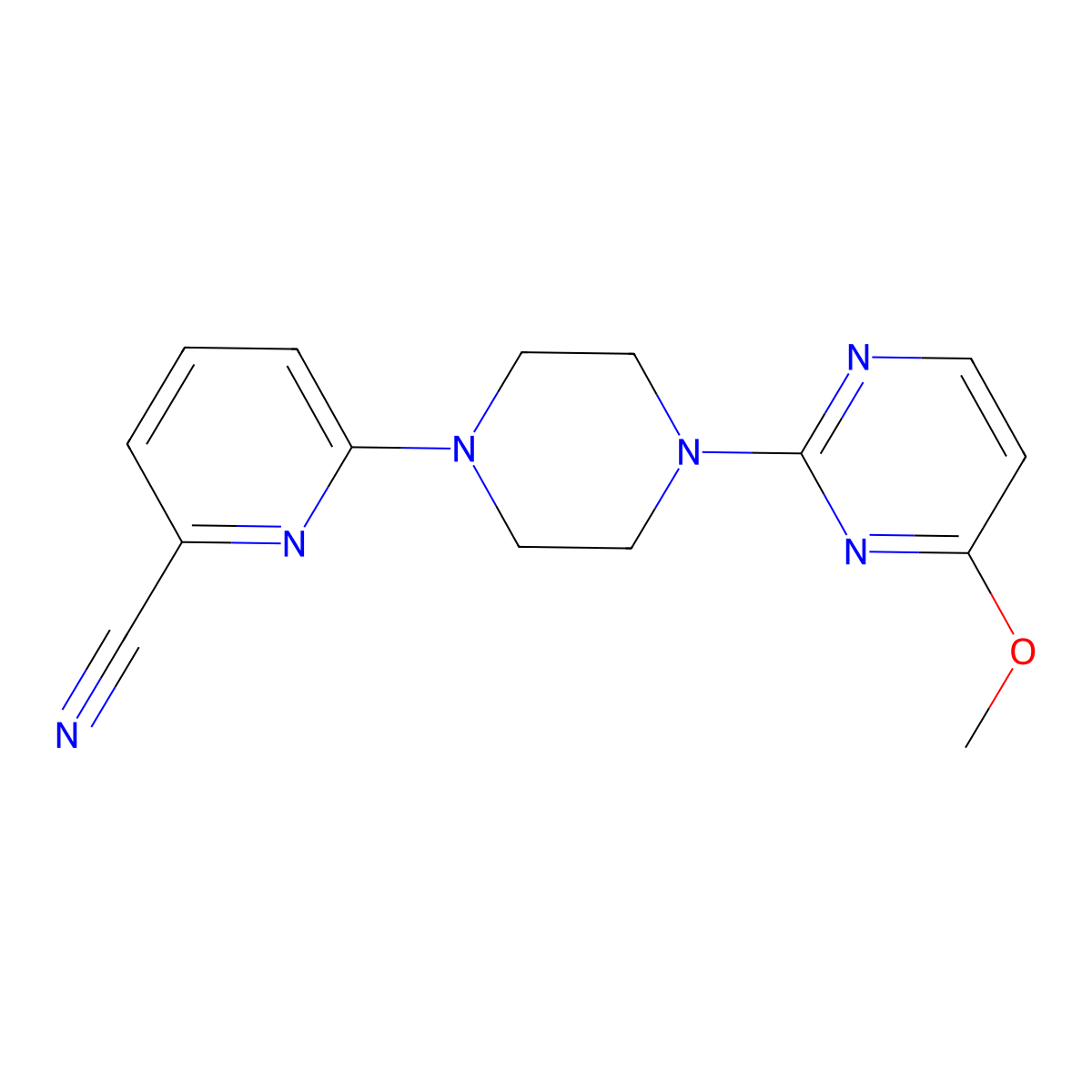 6-[4-(4-Methoxypyrimidin-2-yl)piperazin-1-yl]pyridine-2-carbonitrile molecular structure, CAS 2415531-13-2