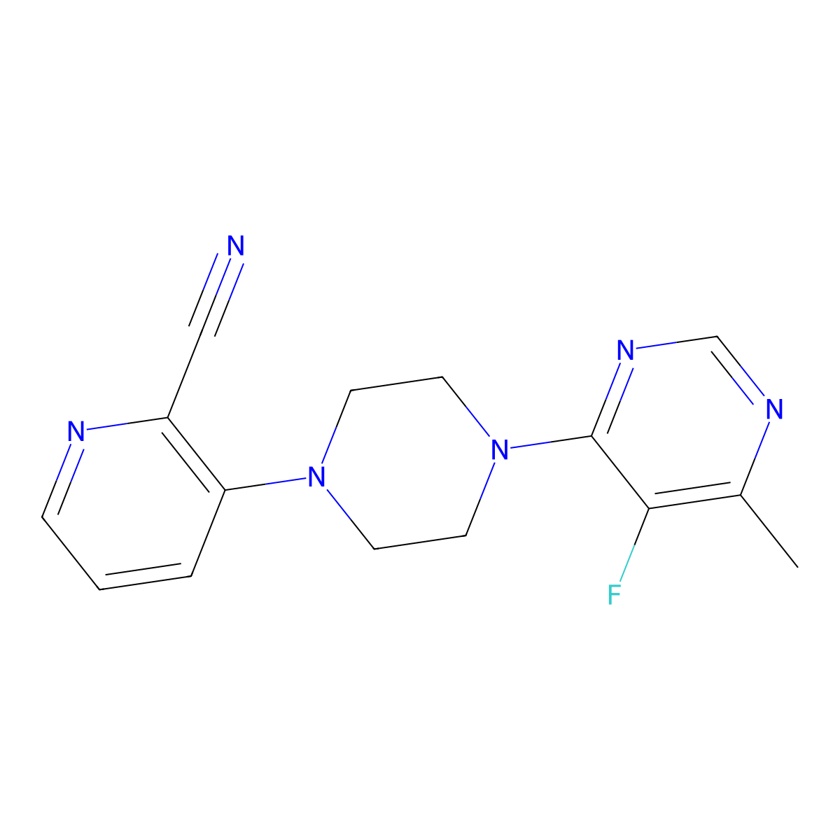 3-[4-(5-Fluoro-6-methylpyrimidin-4-yl)piperazin-1-yl]pyridine-2-carbonitrile molecular structure, CAS 2415531-19-8