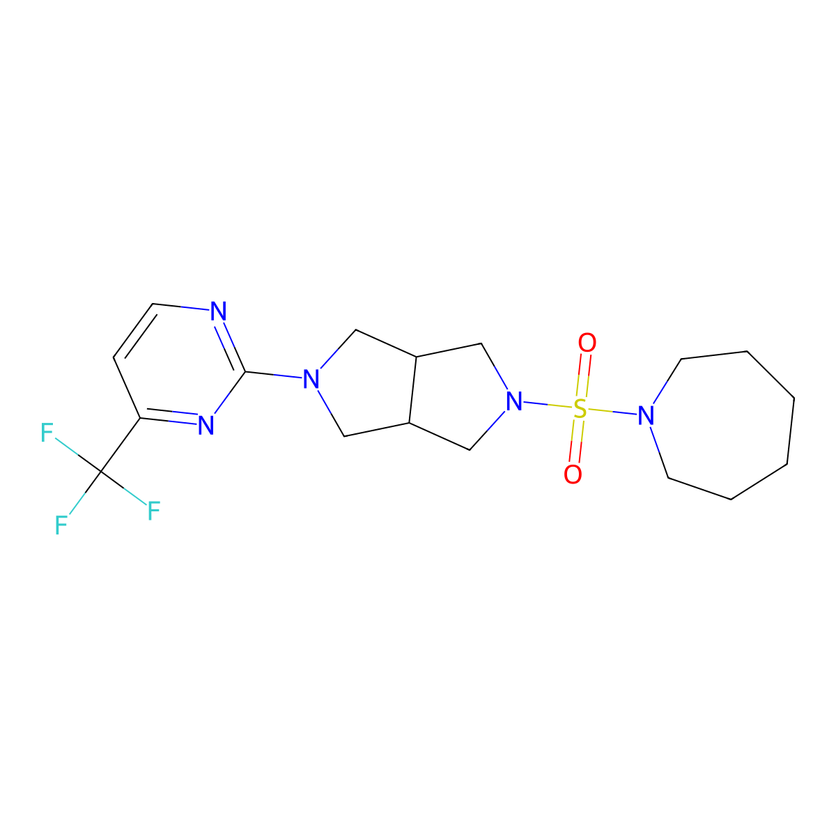 1-({5-[4-(Trifluoromethyl)pyrimidin-2-yl]-octahydropyrrolo[3,4-c]pyrrol-2-yl}sulfonyl)azepane molecular structure, CAS 2415531-24-5