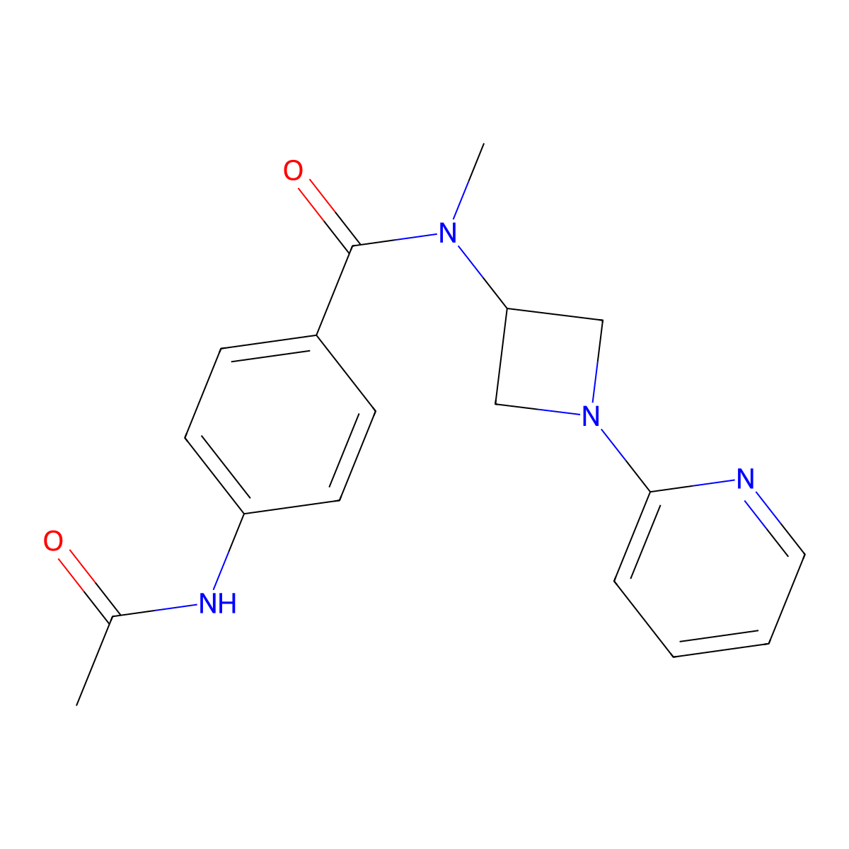 4-acetamido-N-methyl-N-[1-(pyridin-2-yl)azetidin-3-yl]benzamide molecular structure, CAS 2415531-31-4