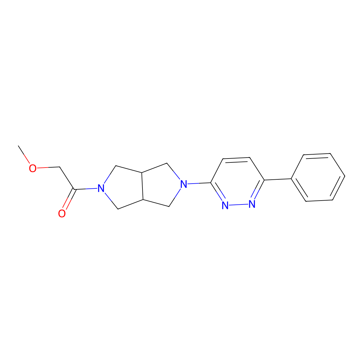 2-Methoxy-1-[5-(6-phenylpyridazin-3-yl)-octahydropyrrolo[3,4-c]pyrrol-2-yl]ethan-1-one molecular structure, CAS 2415531-35-8
